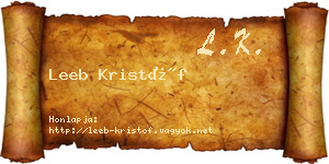 Leeb Kristóf névjegykártya